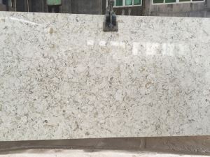 Künstlichen weißen Quarzstein mit Blumen, elegante Quarz Platten