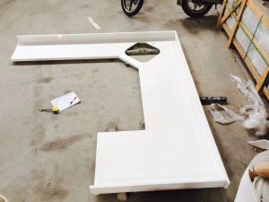 Weiße Quarz-Arbeitsplatten, konstruierte Oberflächen, Quarzit-Tisch, Gegenoberseiten