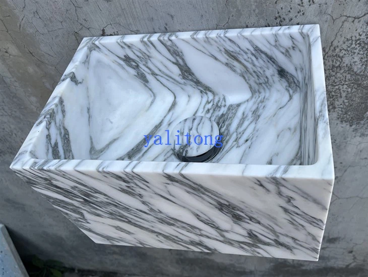 Wandwaschbecken aus Arabescato-Marmor, 300 mm